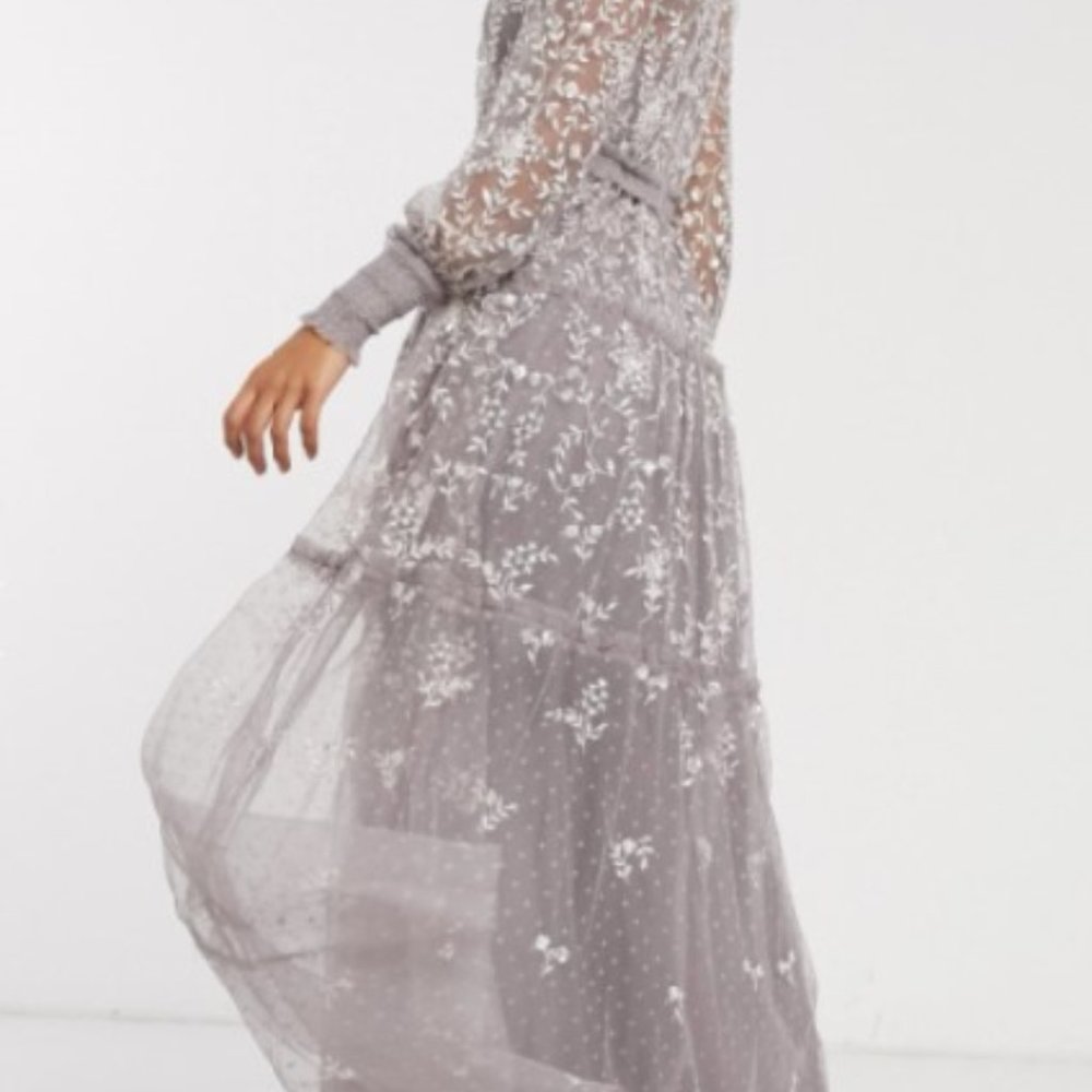 NWT Needle & Thread embroidered tiered maxi dress - Picture 2 of 6